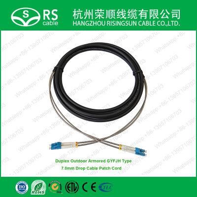 Duplex Outdoor Armored Gyfjh Type 7.0mm Drop Cable Patch Cord