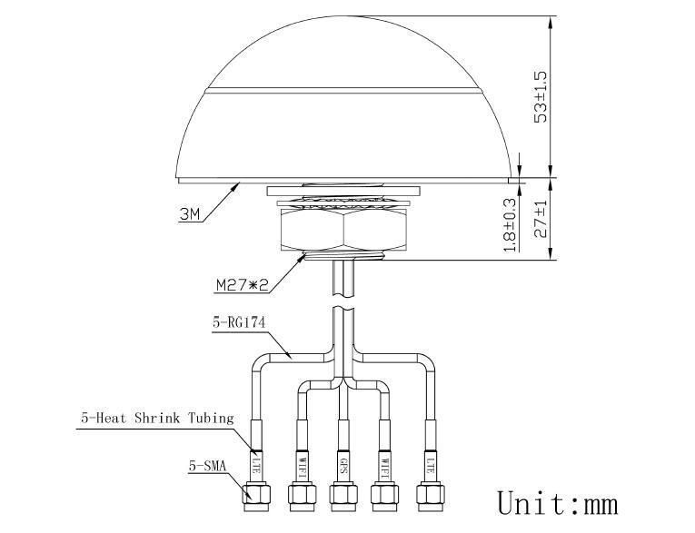 7 in 1 or 5 in 1 Combo Antenna
