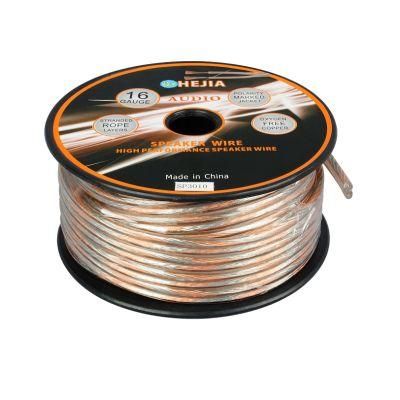 Clear 16AWG Twin Speaker Cable with OFC Copper Conductor UL