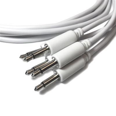 3.5mm Male Mini Plug to Male Mini Plug Monaural Mono Audio Cable-White