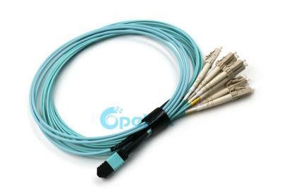 Om3 12 Fibers MPO-LC Fiber Optic Patch Cord, Use for High Density Data Center MPO to LC Breakout Cable