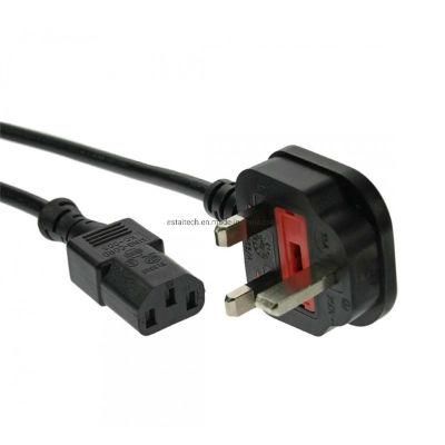 Electrical PDU UPS Extension Cord 3G 1.0mm Wires 13A 250V UK BS1363 Plug to IEC320 C15 Power Cable Kettle Lead with Fuse