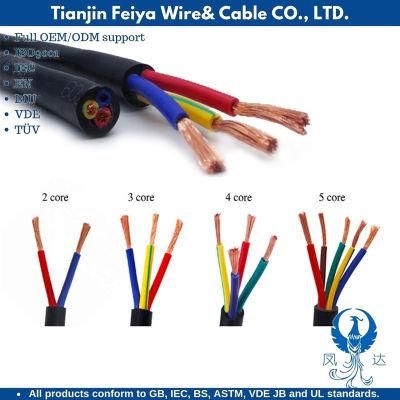 Nyy H05vvf 300/300V BVV Rvv PVC Insulated PVC Sheathed Copper Conductor Wire 3/4/5/6/7 Core Flexible Electric Aluminium Control Electric Cable