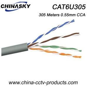 4 Pairs 0.55mm UTP CCA Conductor CAT6 Cable (CAT6U305)