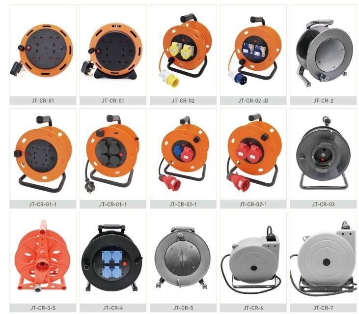 220V Power Cord Reel 15m 20m 30m 40m Handle Industrial Cable Reel