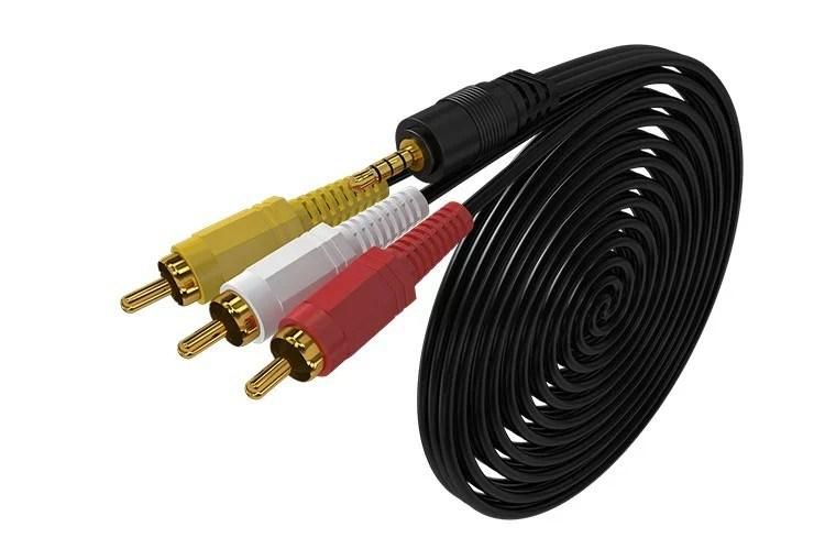 1.5m 3.5mm Male to 3RCA Male Plug Stereo Audio Video Aux Cable