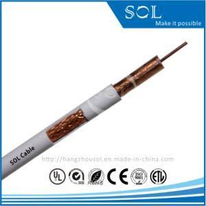 75ohm White Jacket Copper Braiding RF RG6 Coaxial Cable