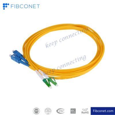 FTTH Single Mode 9/125 Simplex LC/APC - Sc/Upc PVC LSZH Fiber Optic Patch Cord