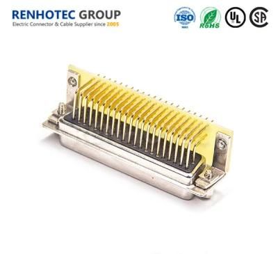 Right Angled Female D Sub Connector 50 Pin for PCB