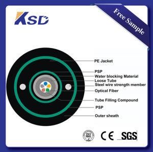 4 Core Single Mode Fiber Optic Communication Cable Central Tube Steel Armour Outdoor Cable 4f
