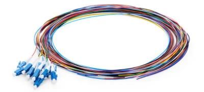 China Factory Supply LC/APC 12 Core Mini Pre-Terminated Unjacketed Color-Coded Fiber Optic Pigtail