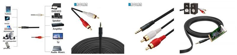 3.5mm to RCA Cable, Audio/Video Cable 1FT