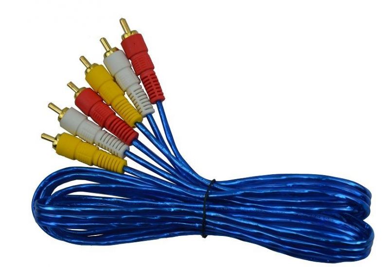 Blue Color Transparent 3r-3r/3RCA/RCA Cable with Al Foil