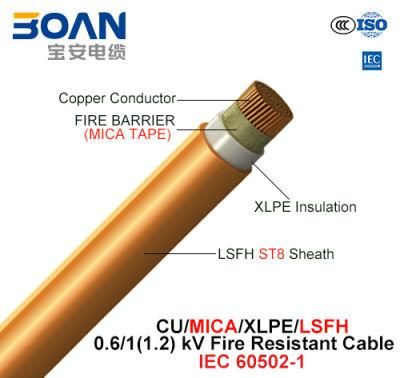 Cu/Mica/XLPE/Lsfh, Fire Resistant Cable, 0.6/1 Kv, 1/C (IEC 60502-1)