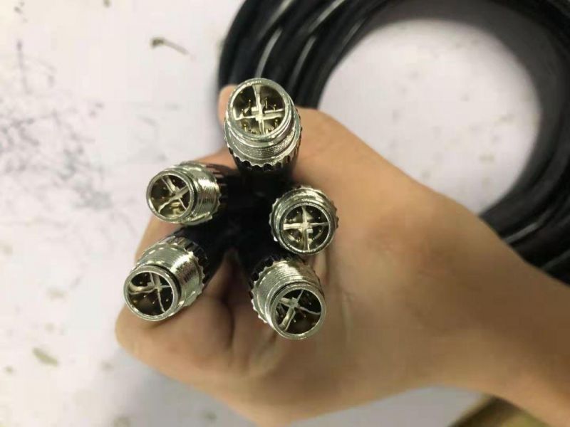 IP67 M12 X Code 8p to RJ45 8p8c Female Signal Connector with Industrial Ethernet Extension PUR PVC Cat5e SFTP Network Cables
