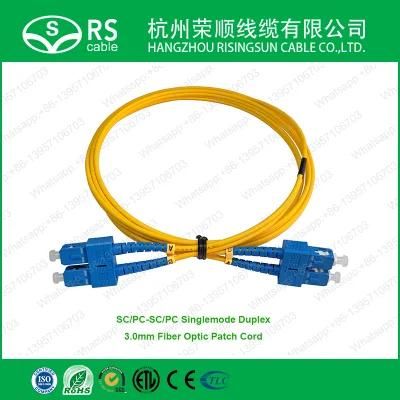 SC/PC-SC/PC Singlemode Duplex 3.0mm Fiber Optic Patch Cord