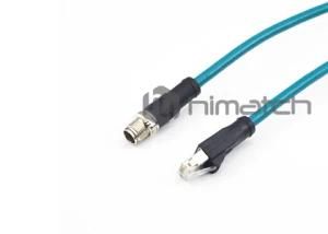 3m M12 to RJ45 Industrial Ethernet Cable for Factory Automation