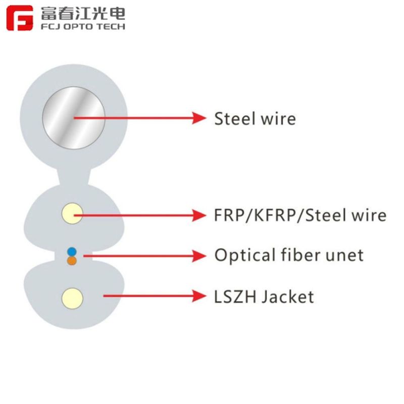GJYXFCH 1 2 4 Core G657A2 FTTH Fiber Optic Drop Cable
