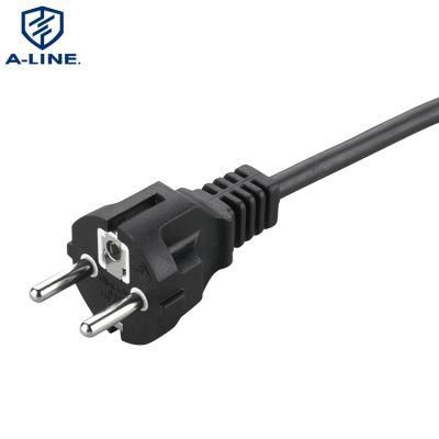 VDE Approval European 3 Pins Straight AC Power Cord