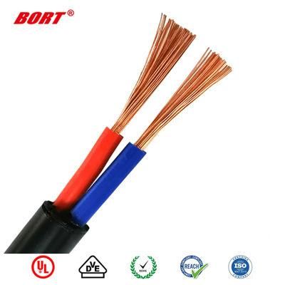 VDE Power Cord H03vvh2-F 0.5mm2 0.75mm2 Bare Stranded Copper Electric Wire and Cable