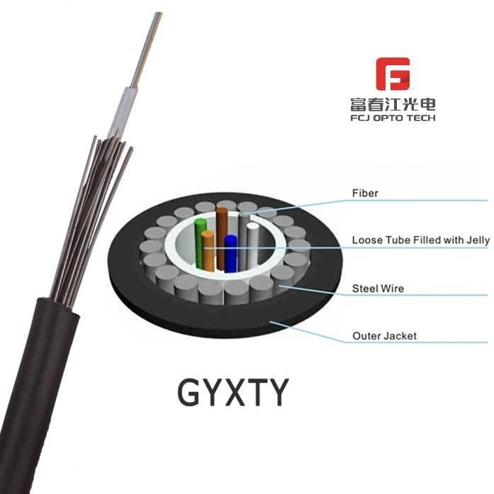 Factory Production 2core 12core 24core Unitube Add Steel Wire PE Outersheath GYXTY Cable