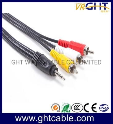 1.8m 3.5mm to 3RCA Male to Male Audio Cable