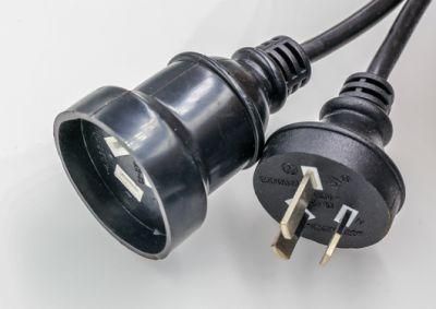 SAA Approved Australian Standard Two or Three Core 0.75mm2 Black Plug Power Cord