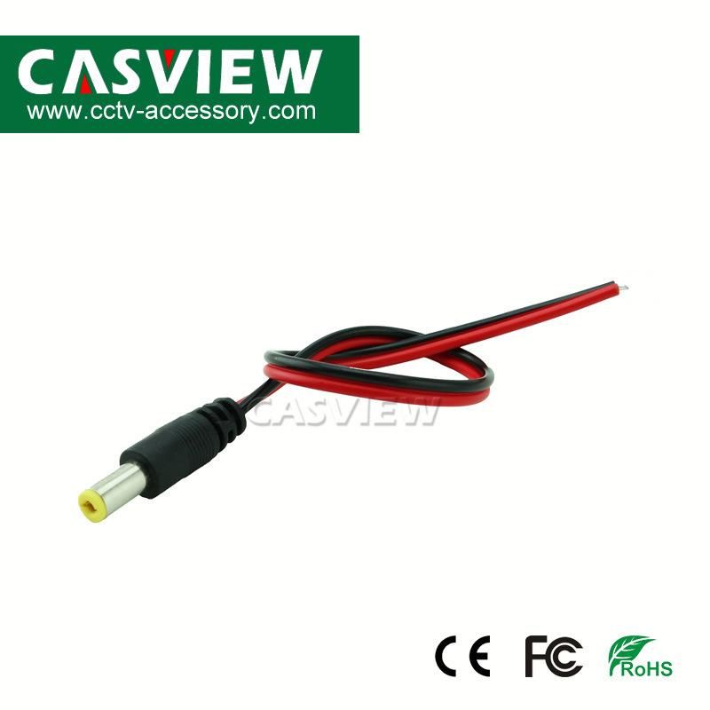 12V DC Plug Male Power Socket Wire Jack CCTV Plug Camera Connector Cable 5.5X2.1mm 30cm Black & Red Wire