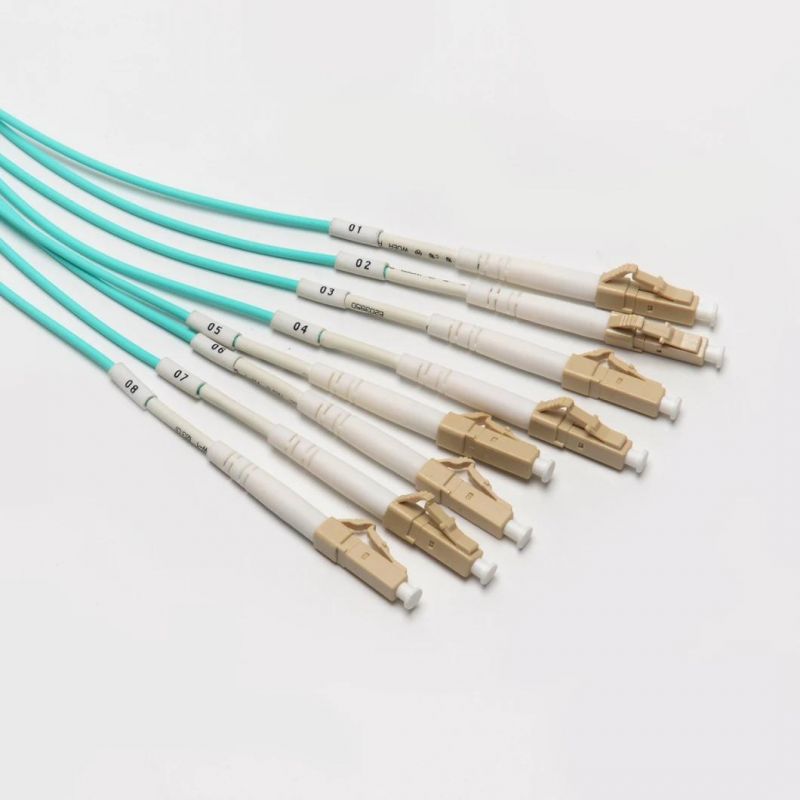 MPO-LC/Upc 8 Core mm Fiber Optic Patch Cord Om3 Cable