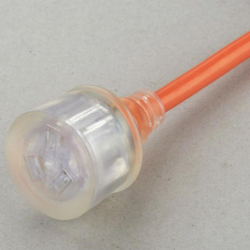 OEM/ODM Factory Wholesale SAA 15A AC Australian Transparent Extension Power Cord with LED Light