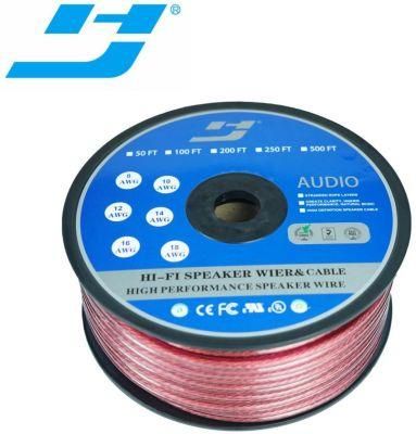 Premium Transparent Red Color Speaker Cable 2X12AWG OFC Wires for Car Home Theatre Audiophile