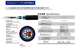 Layer Standing PE Inner Sheathed Steel Tape Armored Outer Sheathed Optical Fiber Cable with 4-144 Cores