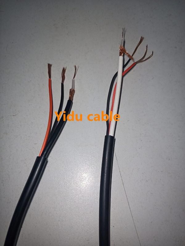 OEM Cable Manufacturer Factory 3 in 1, 2 in 1 4 in 1/ Rg174 Rg58 Rg59 Series Wire Power Wire Electric CCTV Camera Video Cable