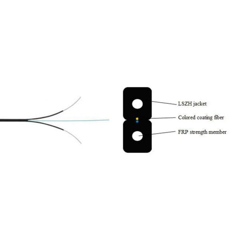 High Quality LSZH G. 657A1/G657A2 1/2 Core FTTH Drop Cable