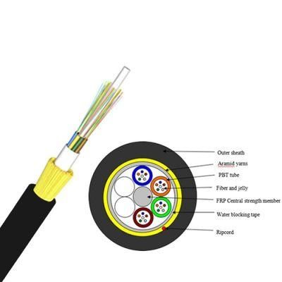 Outdoor ADSS Aerial 48 96 Core Fiber Optic Optical Cable for 100m Span