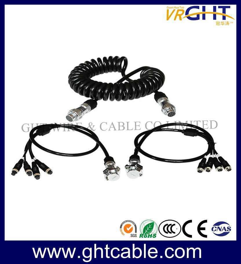 5pin Trailer Spiral Cable for Car Rear View Camera Audio Video