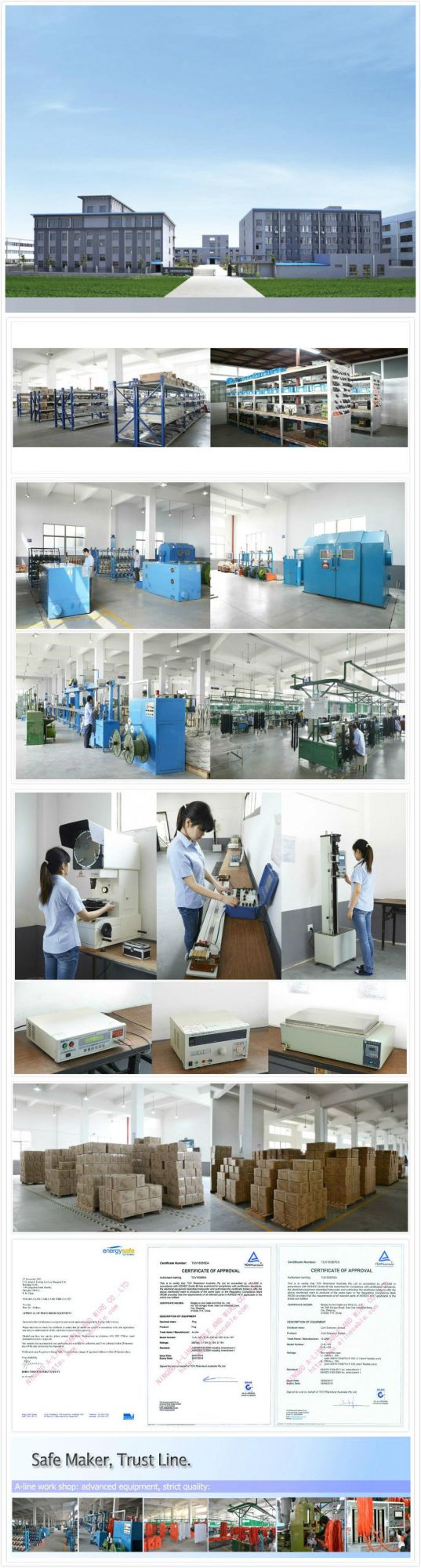 China Factory European Type 2 Pins Plug Salt Lamp Power Cord