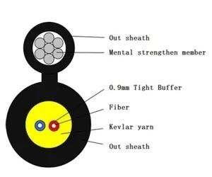 Self Supporting 1/2 Core FTTH G657A2 Optical Fiber Cable