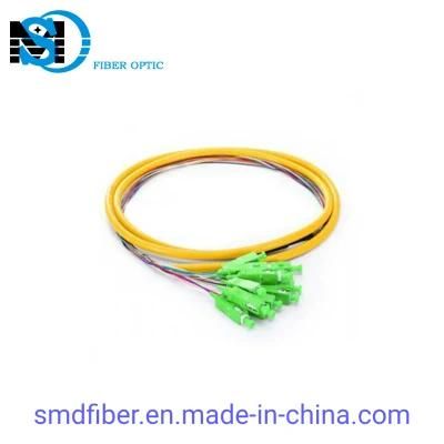 FTTH Single Mode 12 Colors Sc/APC Optic Fiber Pigtail PVC Jacket