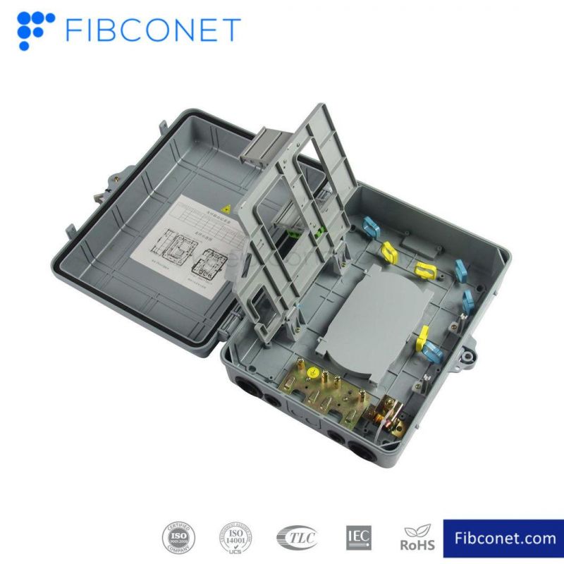 FTTH Fiber Optic Access Moulded IP65 1/4/8/16/24/48/96 Core Plastic Waterproof Terminal Distribution Wall Outlet Optical Termination Switch Junction Box