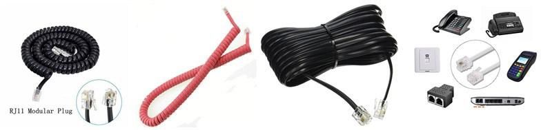 Rj11 6p4c 6p2c Telephone Flat Cable, Factory Whosale Telephone Line