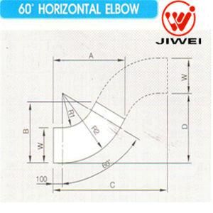 Cable Trunking Accessories of 60 Dgree Horizontal Elbow