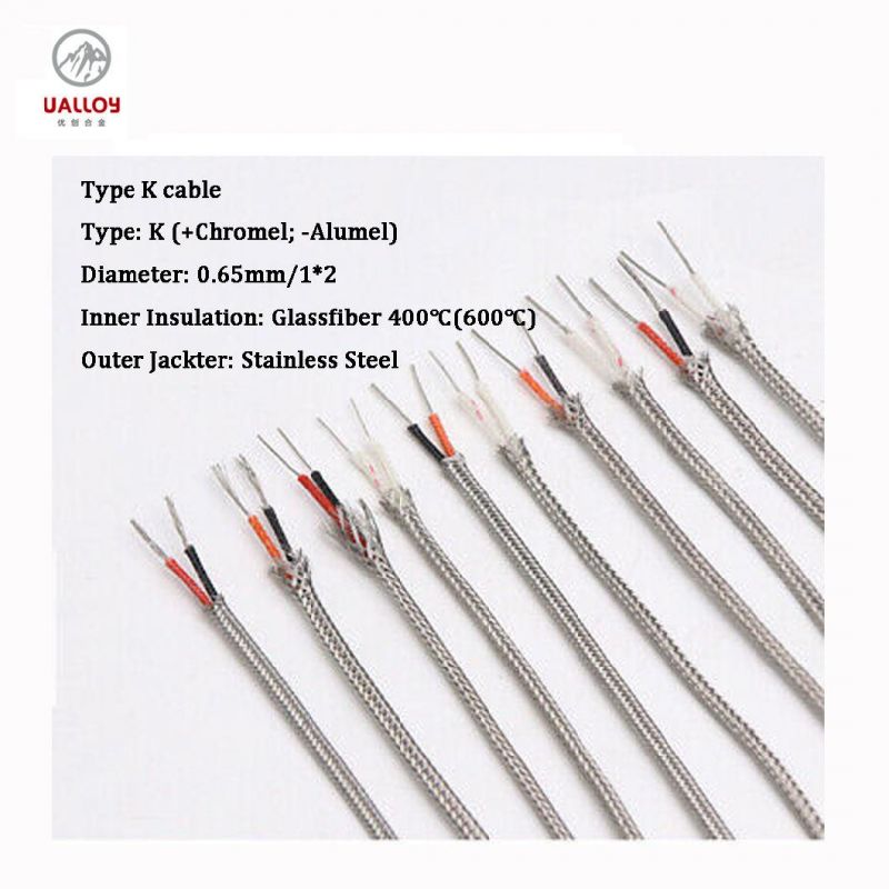 K-Bl-Ss-0.65 Glass Fiber Insulated Stainless Shield Thermocouple Extension Cable