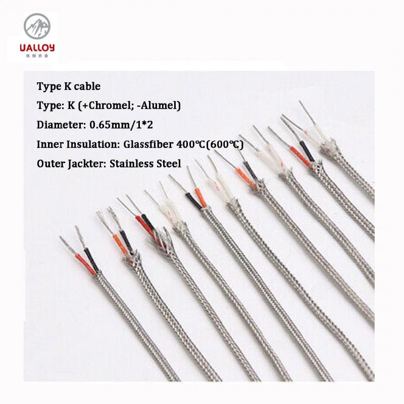 K-Bl-Ss-0.65 Glass Fiber Insulated Stainless Shield Thermocouple Extension Cable