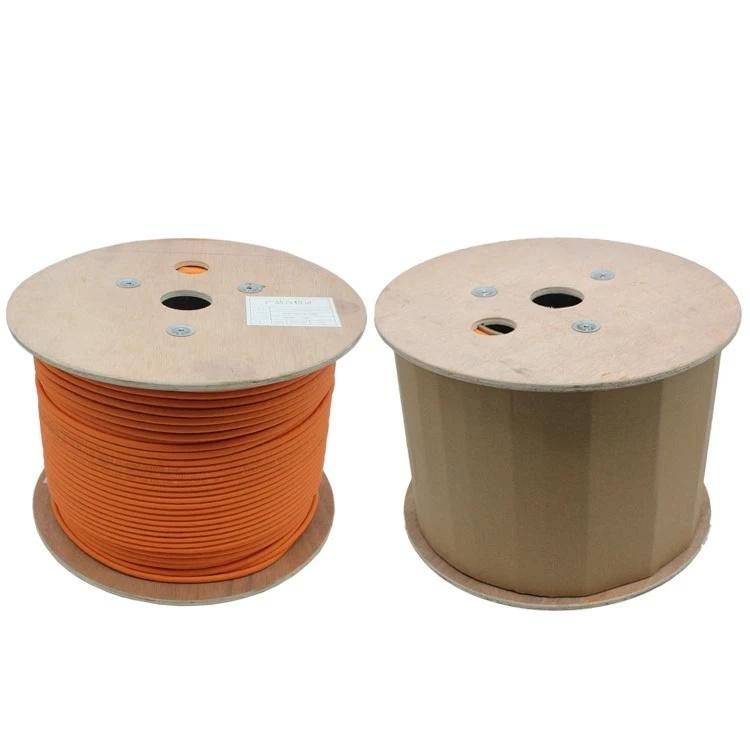S/FTP Cat7 Duplex Network Cable Solid 100m 100% Copper Orange (bulk network cable)