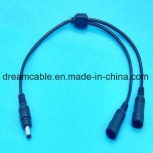 Black 1m Dustproof Splitter DC Power Cable