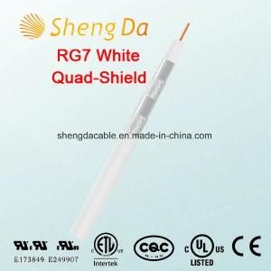 Rg7 Quad Shield White Coaxial Cable Indoor or Outdoor