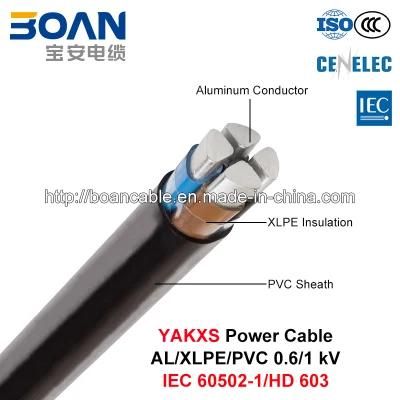 Yakxs, Low Voltage Power Cable, 0.6/1 Kv, Al/XLPE/PVC (IEC 60502-1/HD 603)