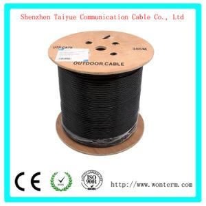 CAT6 Outdoor Unshielded LAN Cable with 1000FT Waterproof Direct Burial Rated Cmx 23AWG Solid Bare Copper