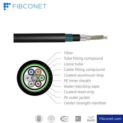 FTTH Aerial Anti-Rodent 1/2/4/8/48/64 Core Singlemode Multimode Self-Supporting Fiber Optic/Optical Armored Cable